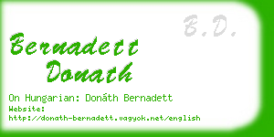 bernadett donath business card