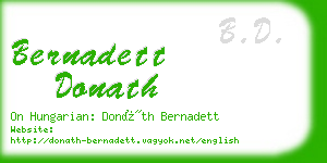 bernadett donath business card